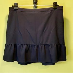 Navy JCrew Ruffle Suiting Lined Mini Skirt NWOT